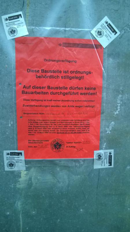 Baustelle stillgelegt