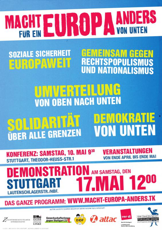 Plakat: Macht Europa Anders