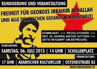 Kundgebung & Veranstaltung: Freiheit für Georges Abdallah und alle politischen Gefangenen!