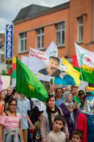 Demonstrationszug in der Bleichstraße.