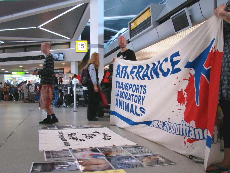 Kundgebungen gegen Air France - Soli für Refugees - Nicht willkommener Besuch - 05.06.2014 1
