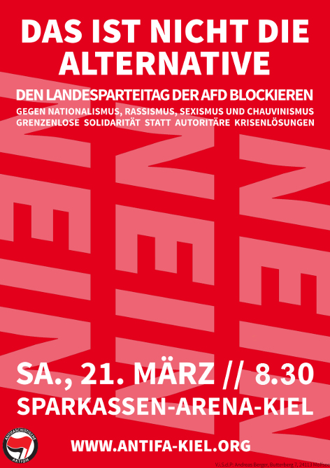 [Kiel] Den Landesparteitag der AfD blockieren! (plakat)
