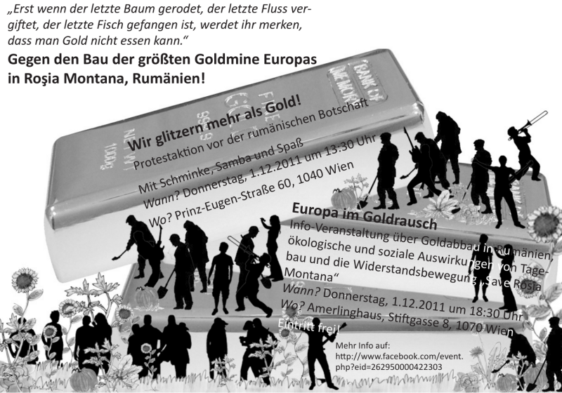 Flyer for transnational action day Rosia Montana