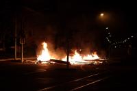 Brennende Barrikaden in Freiburg