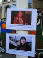 Bilder der Ermordeten Menschenrechtsaktivist_innen Beatriz Cariño und Jyri Jaakkola