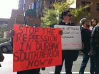 Hands off Abahlali! Protest at the South African Consulate, New York, Durban 14 October 2013