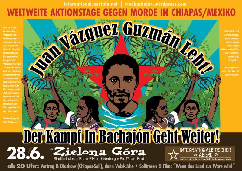 Veranstaltung: Weltweite Aktionstage gegen Morde in Chiapas/Mexiko