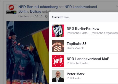 Die NPD Lichtenberg mag den "Zapfhahn 88" auch digital.