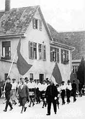 Der Demonstrationszug in Mössingen.