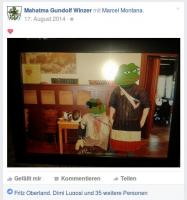 Marcel Grauf und Matthias Brauer - Mensurfoto mit "Pepe the Frog", 17.08.2014