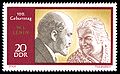Lenin und Zetkin philosohieren über das Wesen der Frau (DDR-Briefmarke 1970)