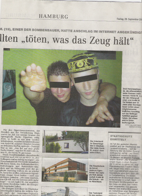 Hamburger Abendblatt 2007, André Maaß vor dem versuchten Sprengstoffanschlag auf das Apfelfest