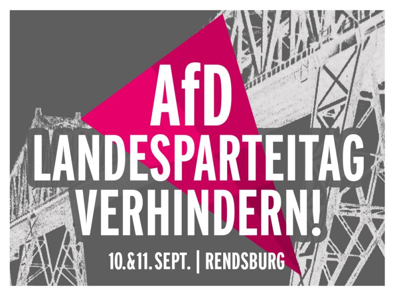 Banner: AfD-Landesparteitag in Rendsburg verhindern