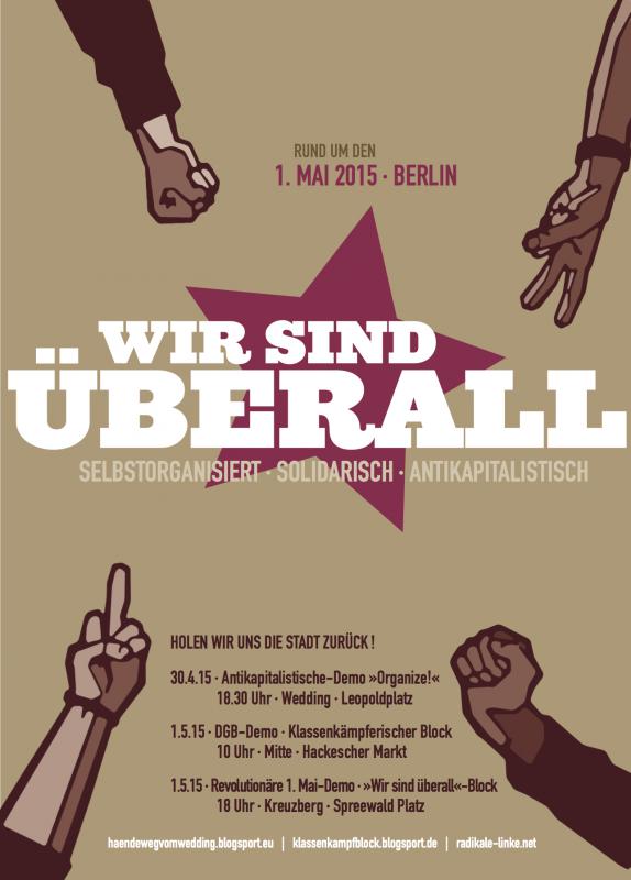 Plakat zum 1.Mai 2015 in Berlin